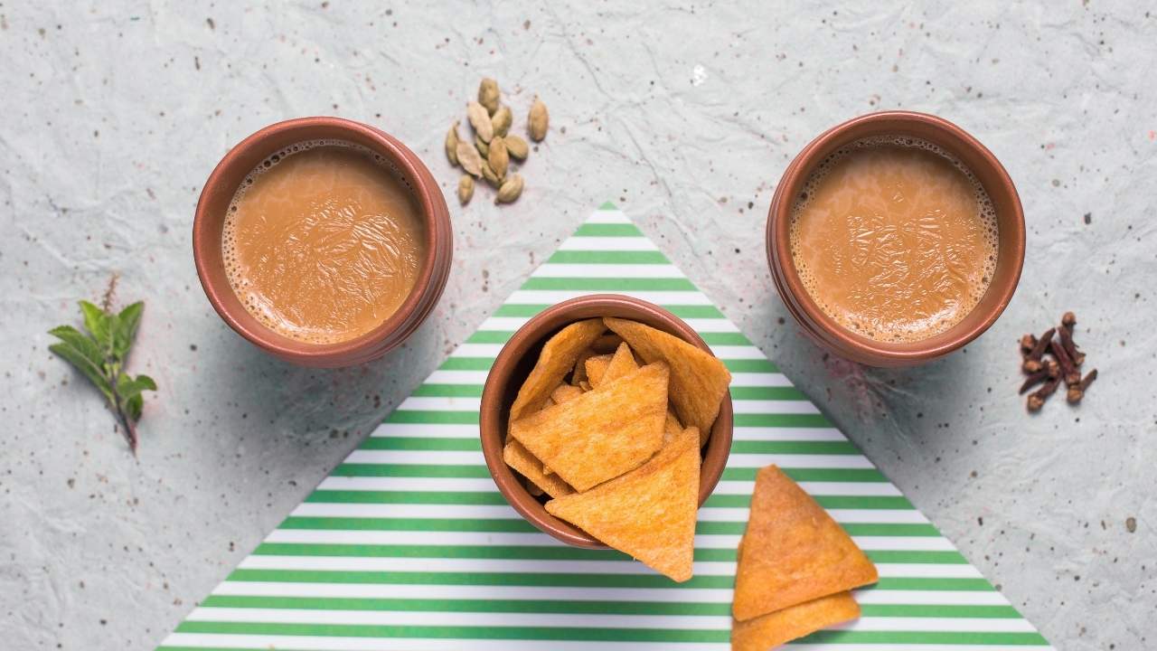 steamed beverage with spices from the indian subcontinent