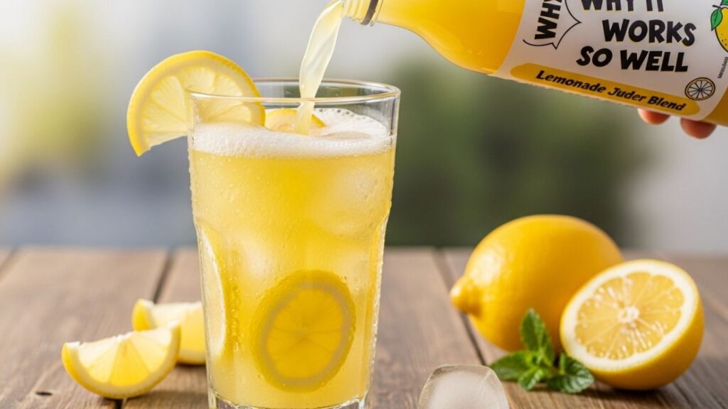 Glass of chilled homemade lemonade.
