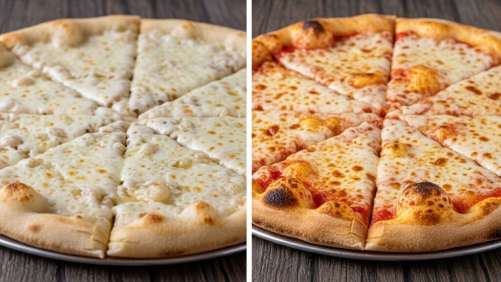 Side-by-side pizza crust comparison