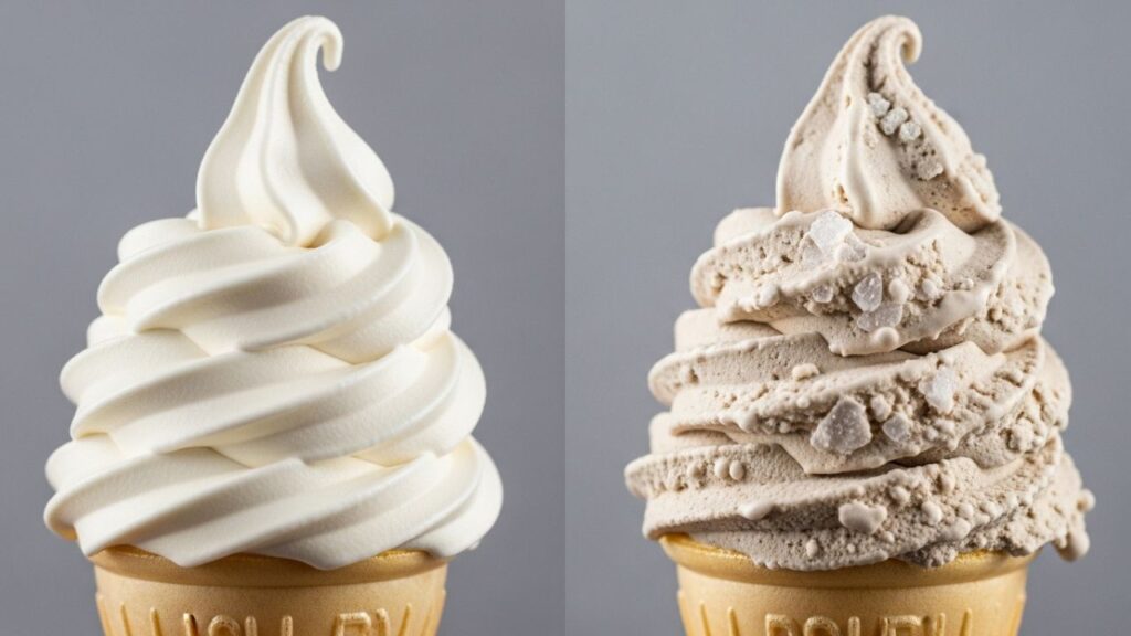 Icy and melted soft serve showing texture issues